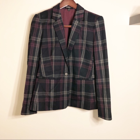 Express Jackets & Blazers - Express Plaid Women’s Suit Blazer, Size 12!